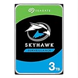 Seagate SkyHawk 3TB interne Festplatte HDD, für Videoaufnahme mit bis zu 64 Kameras, 3.5 Zoll, 64 MB Cache, SATA 6GB/s, silber, inkl. 3 Jahre Rescue Service, Modellnr.: ST3000VX009