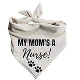 Hundehalstuch, Aufschrift 'My Mom's a Nurse!', Gr. L, cremefarb