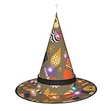 ZORIN Leuchtende Halloween-Hexenhut für Erwachsene, Zaubererhüte mit Lichtern, Kostüm, Nussknacker mit Weihnachtsdekoration, Hexenhut, Halloween-Kostüm, Dekorationen für Cosplay, Party, Haustiere,