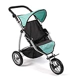 Bayer Chic 2000 - Puppenwagen Leon, Jogging Buggy, Puppenjogger für Kinder von 4 bis 8 Jahren, Melange dunkelgrau, Mint, 75 x 40 x 73.5