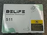 Belife S11 Akku Staubsauger, 550W/45KPa Staubsauger Kabellos, 55Min Laufzeit, Akkustaubsauger mit LED Display, Anti-Tangle-Bürste Stabstaubsauger für Hartböden Teppiche T