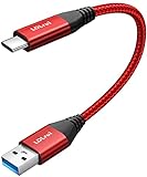 Kurzes USB A auf USB C Kabel 10Gbps Datenübertragung [30cm/0.3M 2Stück], USB Typ C Schnelllade 3.2 Gen 2 Daten- und Stromkabel für MacBook, iPad, Samsung S21/S20/Note 20, Externe Festp