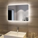 SONNI LED Badspiegel Lichtspiegel LED Spiegel Wandspiegel mit Touch-Schalter badspiegel mit Beleuchtung 50x70 cm Kaltweiß 6400K energiesp