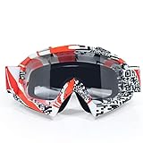 PACUM Motorradbrille,Motocross Brille Goggle UV-Schutzstreifen-Motorrad-Gläser Motocross-Goggles-Ski-Cross Country-flexibles Dirt-Bike-Brillen (Color : F2)
