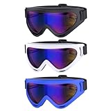 Estefanlo 3 Stück Skibrille, Ski Snowboard Brille, UV-Schutz Goggle, Motorradbrillen für Outdoor Aktivitäten Skifahren Radfahren Snowboard Wandern Aug