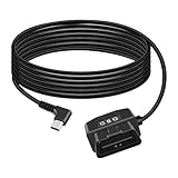 GELRHONR OBD Stromkabel für Dashcam, OBD2 auf Angle Type-C USB mit Schaltertaste, 24 Stunden Überwachung/ACC-Modus, 12-24 V bis 5 V 23 A, für Dashcam, GPS oder Radar-3.5M/11.5F