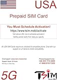 PrePaid USA SIM-Karte. Unbegrenzte eingehende und ausgehende Anrufe/SMS | Ultra High Speed 5G Datenzulage Hotspot/Tethering/Internet-Sharing erlaubt (Unbegrenzt+CanMex x 2 Monate)