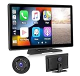 CAMECHO 2024 Neuestes Wireless Apple CarPlay & Android Auto mit 4K Frontkamera, 10,1-Zoll Touch Screen CarPlay Display mit Bluetooth/Airplay/Android Cast/AUX/FM Transmitter/ADAS
