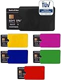 AntiSpyShop RFID Schutzhüllen, TÜV-geprüft, NFC Blocker Kreditkarte, EC Karte Funk-Abschirmung - 6er Pack bunt, schwarz, pink, gelb, blau, rot u. grü