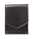 ANDERS Zigarettenetui Zigarettenbox Zigarettenhülle aus Leder (L, Schwarz)