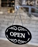 Prodotto Open Closed Schild aus Aluminium für Türen, doppelseitig, für Geschäft, Kaffee, Restaurant, Pub B