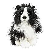 Teddys Rothenburg Plüschtier Hund Border Collie 30 cm sitzend schwarz weiß
