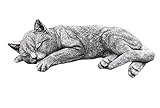 stoneandstyle Steinfigur Grosse Katze schlafend, frostfest bis -30°C, massiver Steing