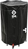FLO Faltbare Regentonne mit Hahn, Filter und Überlaufschutz, Volumen 250 Liter, massives PVC, stabile Füße, Ø60 x 88 cm, UV-resistent, Wassertonne Regenwasser Tank Fass Regenfass Z