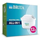 BRITA Filterkartuschen MAXTRA PRO All-in-1 – 12er Pack (Jahresvorrat) – BRITA Ersatzkartusche reduziert Kalk, Chlor, Blei, Kupfer, Pestizide & Verunreinigungen für Trinkwasser mit besserem Geschmack
