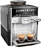 Siemens Kaffeevollautomat EQ.6 plus s300 TE653501DE, für viele Kaffeespezialitäten,Milch-Aufschäumdüse,Keramikmahlwerk,Doppeltassenfunktion, Antikalk, automatische Dampfreinigung, 1500 W, Silber, G