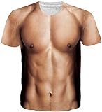 Loveternal Unisex 3D Hässliche T-Shirt Casual Ugly Abs Tee Shirt Sommer Kurzarm Muskel Shirt Tops 3XL