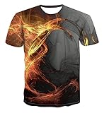 Männer Sommer 3D dreidimensionales abstraktes Druck-T-Shirt Mode-Persönlichkeits-Trend-T-Shirt Atmungsaktives Hip-Hop-T-Shirt (Color : Style5, Size : XL)