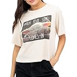 Cotton Soul Baby Yoda Star Wars – The Child Song – Damen Boxy-Cropped-T-Shirt, nude, S