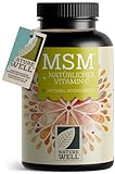 MSM 2000mg pro Tag + natürliches Vitamin C - 365 MSM Tabletten mit Methylsulfonylmethan - kompakteres MSM Pulver als bei MSM Kapseln - 1000 mg MSM pro Tablette - vegan & ohne Zusätze - NatureW