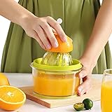 TLM Toys Hand-Zitronenpresse | Zitruspresse BPA-frei rutschfeste Handpresse Messbecher | einfach zu bedienen und zu reinigen manuelle Entsafter für frischen Orangen- oder L