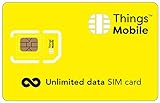 SIM-Karte UNLIMITED bei 32 Kbps für IOT und M2M - Things Mobile - mit weltweiter Netzabdeckung und Mehrfachanbieternetz GSM/2G/3G/4G. Ohne Fixkosten und ohne Verfallsdatum. 30 € Guthaben ink