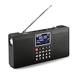Raddy RD33 Tragbares DAB/DAB+ Radio, Digitales Wiederaufladbares Radio FM Küchenradio, MP3 Musik-Wiedergabe, Unterstützung von BT, SD-Karte, USB-Stick, mit 3-W-Stereo-Lautsp