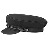 HAMMABURG Elbsegler Mütze Schwarz für Herren - traditionelle Kapitänsmütze mit Innenfutter - Matrosenmütze aus Tuch - Größe 56 cm - Schirmmütze mit Kordel, kurzem Visor und silbernen Knöp