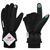QIFENGL wasserdichte Winterhandschuhe Herren Damen Touchscreen Handschuhe, 3M Thinsulate Warme Skihandschuhe, rutschfest Fahrradhandschuhe für Wandern Laufen Motorrad Sk