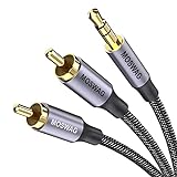 MOSWAG Cinch Kabel Cinch auf Klinke 3.3ft/1M, Audio Aux 3,5mm Klinke zu 2 Chinch RCA Y für MP3, Tablets, Stereoempfänger, Auto, Lautsprecher, HDTV usw