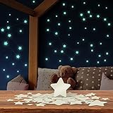 Leuchtsterne Kinderzimmer - SELBSTKLEBEND - Einschlafhilfe Kinder - 400 beruhigende Sternenhimmel Aufkleber - Rückstandslos zu entfernen- inkl. Sternzeichenanleitung