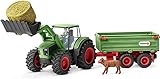 schleich 42379 Traktor mit Anhänger, für Kinder ab 3+ Jahren, FARM WORLD - Sp