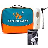 Erste Hilfe Set für Haustiere, tierärztliche Erste-Hilfe-Tasche für Hunde, Katzen, Kaninchen, Tiere, inklusive Otoskop, Thermometer,Tierfutter, perfekt für die Heimpflege und für Outdoor-N