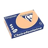Clairefontaine 1995C - Ries Druckerpapier / Kopierpapier Trophee, Pastell Farben, DIN A4, 80g, 500 Blatt, Aprikose, 1 R