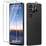 Liilaa Schutzfolie für Sony Xperia 1 V für Panzerglas, 2 Stück Panzer Schutz Glas Folie mit 2 Stück Kameraschutz, 9H Panzerfolie Ultra-klar Schutzglas Display