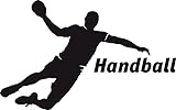 GRAZDesign Wandtattoo Handball Kinderzimmer | Wandaufkleber Teenager Sportler Spieler | Wandsticker Turnhalle Sport Jugendzimmer - 64x40cm / 070 schw