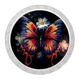 Buntes Schmetterlings-elegantes rundes transparentes Schrankknauf-Set, vielseitige Griffe für Schränke, Waschtische und Kleiderschränke, Möb