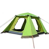 Zelten Family Camp Zelt Freien Außen Double Layer 3-4 Person Automatische Zelt Regenfest Camping Camping-Zelt Pflegeleicht Leicht Camping installierte (Color : Green, Size : One Size)