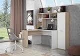 Forte Eriadu Schreibtisch, Holzwerkstoff, Sonoma Eiche/Weiß, B x H x T: 173 x 152 x 116