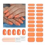 Wahrshei UV Gel Strips | Orange 20pcs UV Gel Nagelfolie | Nagelfolie Selbstklebend | Gel Nail Stickers, Gellack Wraps für Nag