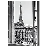 Close Up Paris Eiffelturm Poster - DIN A3 (29,7 x 42 cm) - Premium Vintage Wanddeko - Aussicht Kunstdruck H