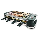 Korona 45071 Drehbares Raclette | Raclette für 8 Personen | Antihaft-Grillplatte | Naturstein | Extra langes Kabel | Inkl. Zubehö