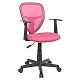 CARO-Möbel Schreibtischstuhl Kinderdrehstuhl Bürostuhl Drehstuhl Studio in pink rosa mit Armlehnen, höhenverstellb