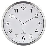 TFA Dostmann XXL Funk-Wanduhr analog, 60.3548.02, 50 cm Durchmesser, Metall-Rahmen, großes Ziffernblatt, weiß, (L) 508 x (B) 65 x (H) 508