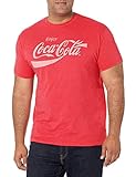 Coca-Cola Herren Coke Classic Vintage Logo T-Shirt, Rot Htr, XL