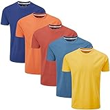 Charles Wilson 5er Packung Einfarbige T-Shirts mit Rundhalsausschnitt (Medium, Orange Sunset)
