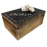 WoodGall Holzkiste mit Deckel groß 30×20×13cm – Aufbewahrungsbox Holz mit Deckel zu Hause – Holzbox Kiefer Geflammt – Spielzeug Kiste Holz – Idee für eine Geschenkbox Holz - Deck