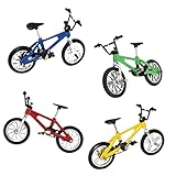 HXHWKEN 4 Stück Finger Fahrrad Mini Fahrrad Spielzeug Legierung Miniatur Mountainbike Ornamente für Kinder Jungen Mädchen Geschenk Spielzeug