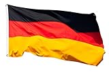 Aricona Deutschland Flagge - Deutschlandfahne 90 x 150 cm mit Messing-Ösen - Strapazierfähige Fahne für Fahnenmast - 100% Poly