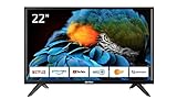 DYON Smart 22 XT-2 55 cm (22 Zoll) Fernseher (Full-HD Smart TV, HD Triple Tuner (DVB-C/-S2/-T2), Prime Video, Netflix & HbbTV) [Modelljahr 2023]